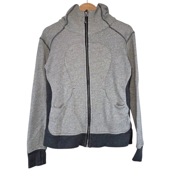 Lululemon Athletica On The Daily Hoodie Heathered Black Dark Grey French Terry 8 - Picture 4 of 10